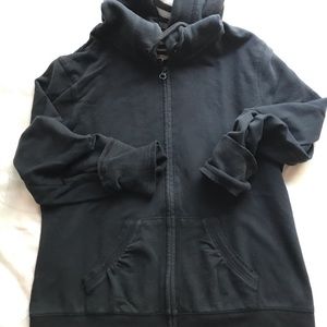 SO black hooded zip-up sweatshirt